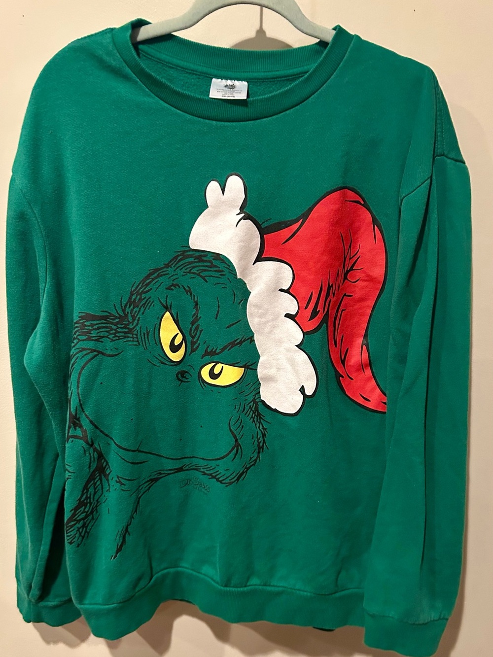 The Grinch men's crew-neck sweatshirt, size 2XL